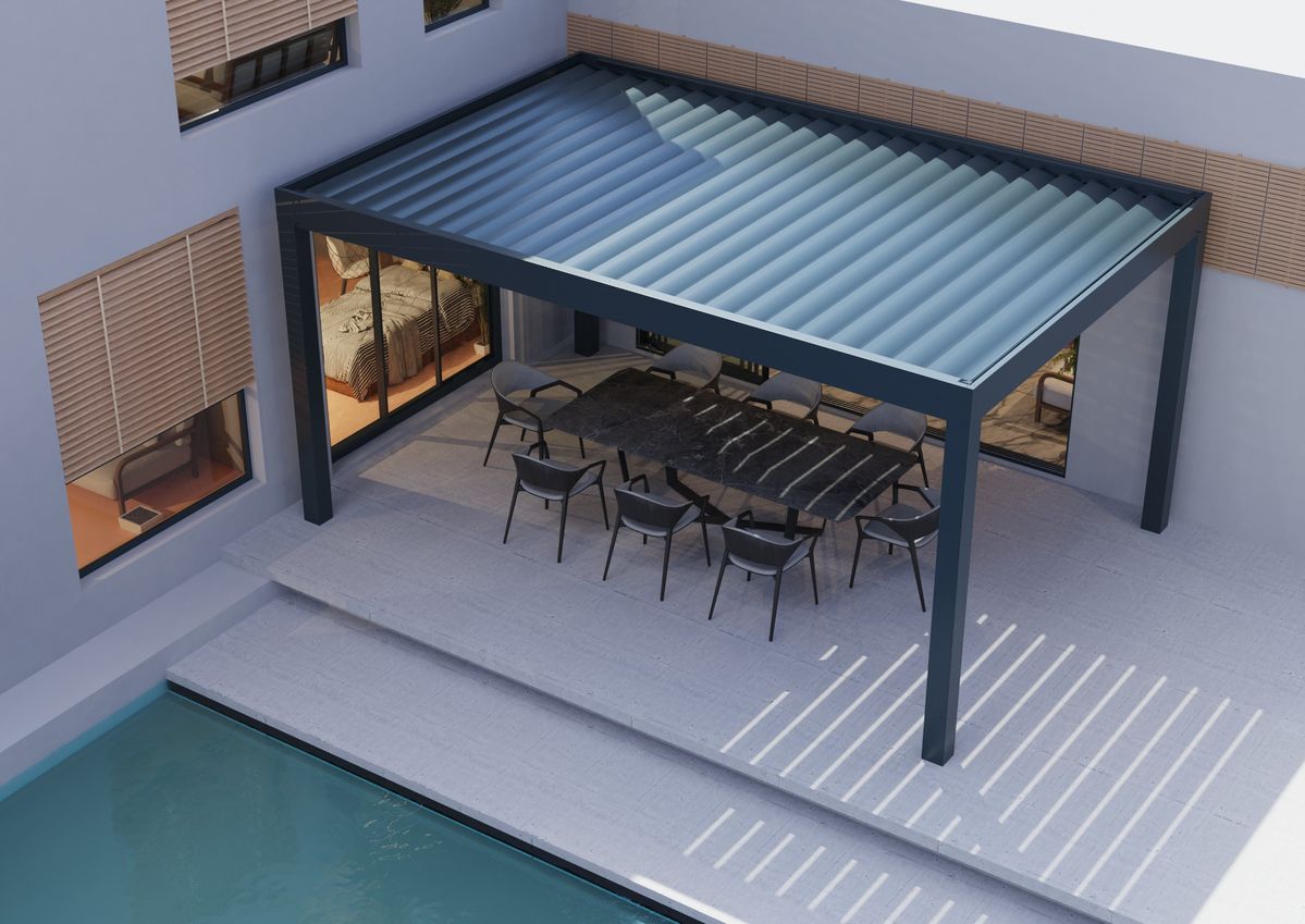 Outdoor Furniture Aluminium - Pergola Rettangolare da Giardino in Lega