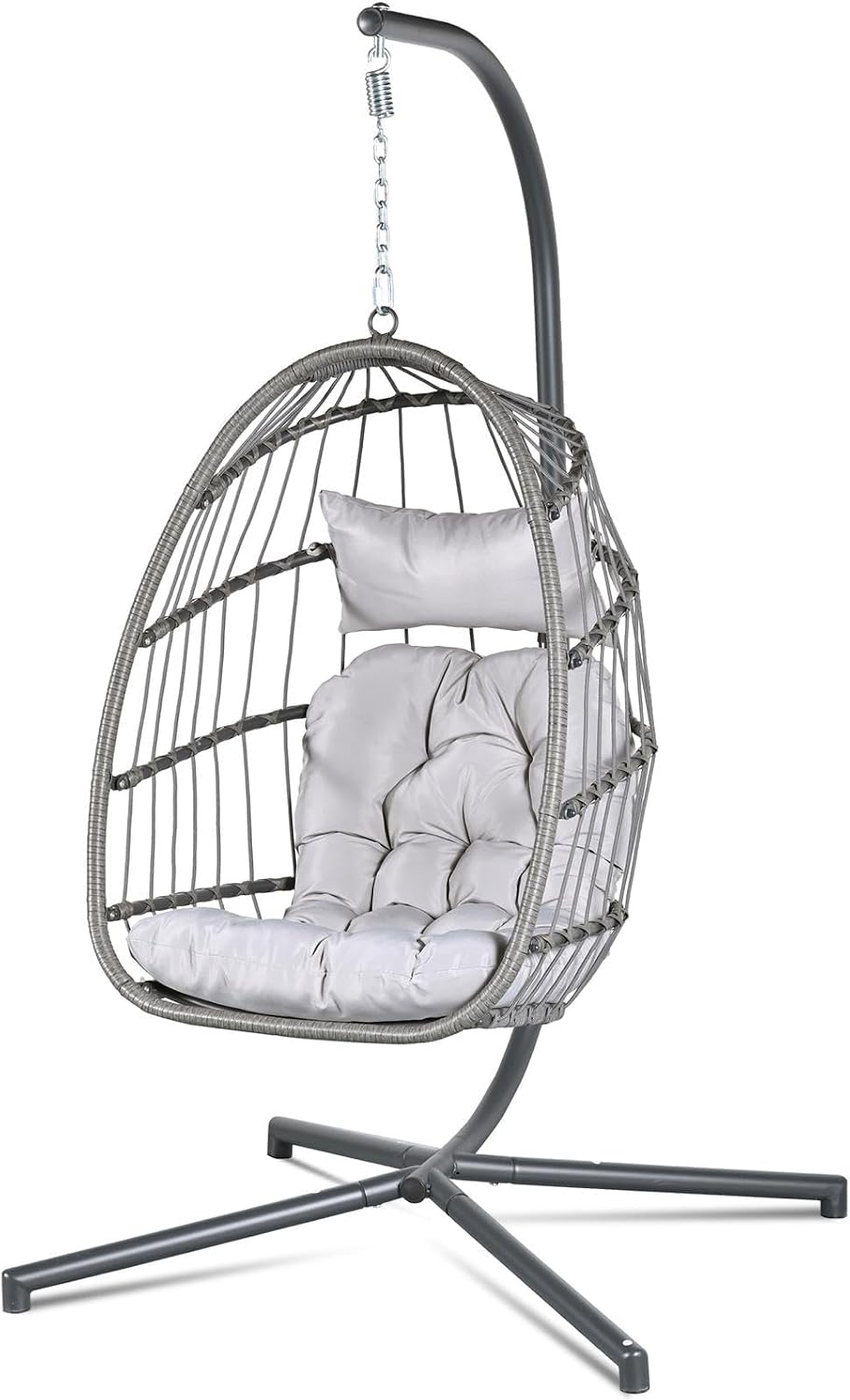 Hanging Egg Chair - Sedia a dondolo sospesa con supporto,