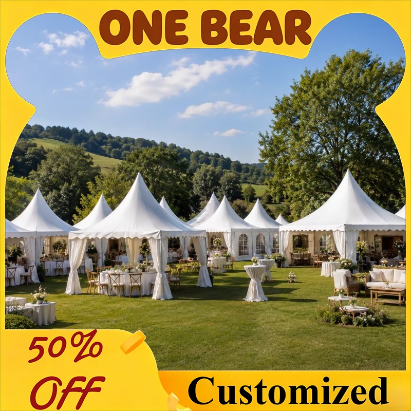 Outdoor Furniture Aluminium - Tenda Pagoda Bianca Personalizzabile con Tetto