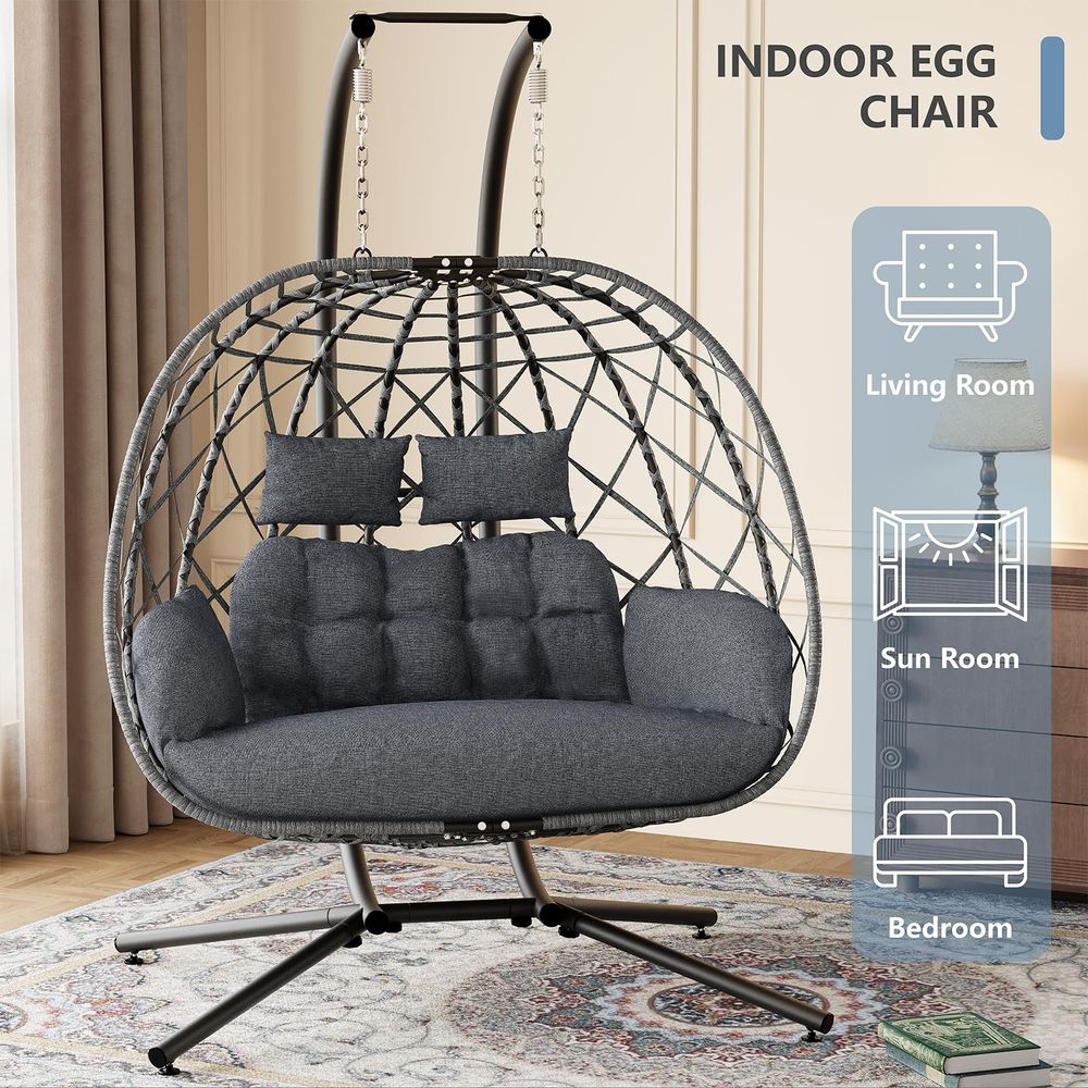 Sedia a dondolo doppia a forma - Hanging Egg Chair recensione e prezzo