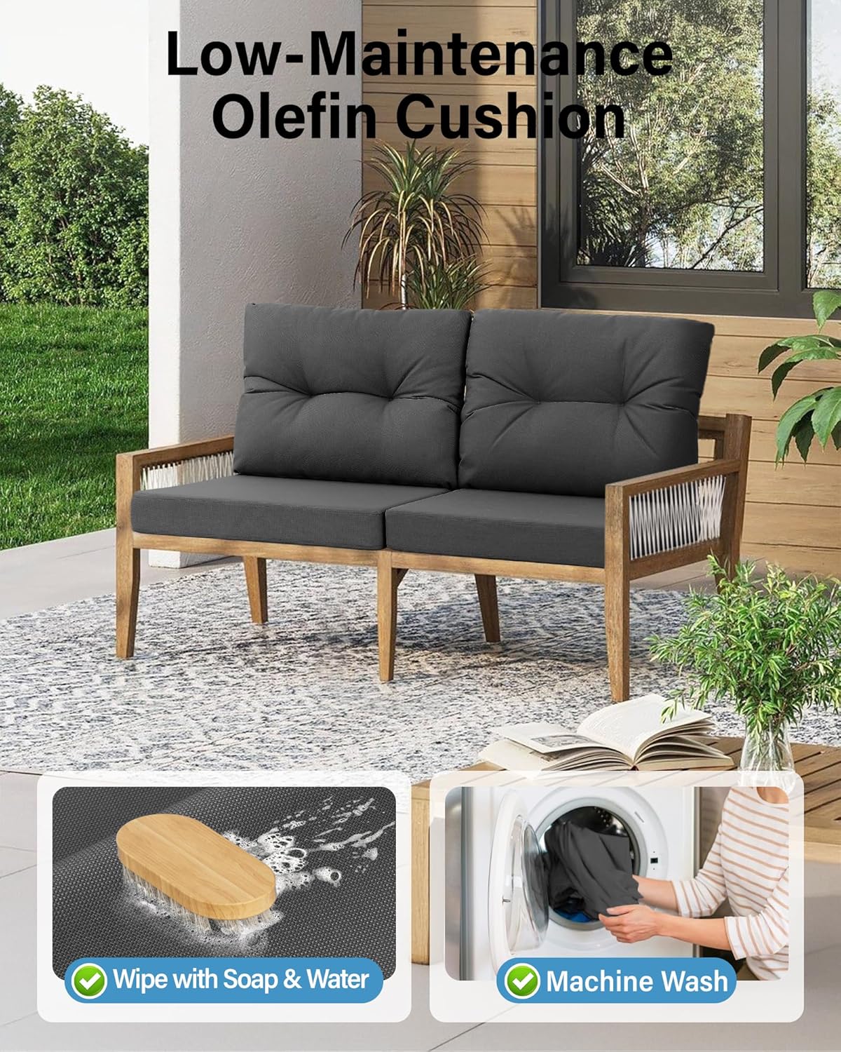 Set di 4 cuscini per mobili da - Outdoor Furniture Cushions 24 X 24 recensione e prezzo