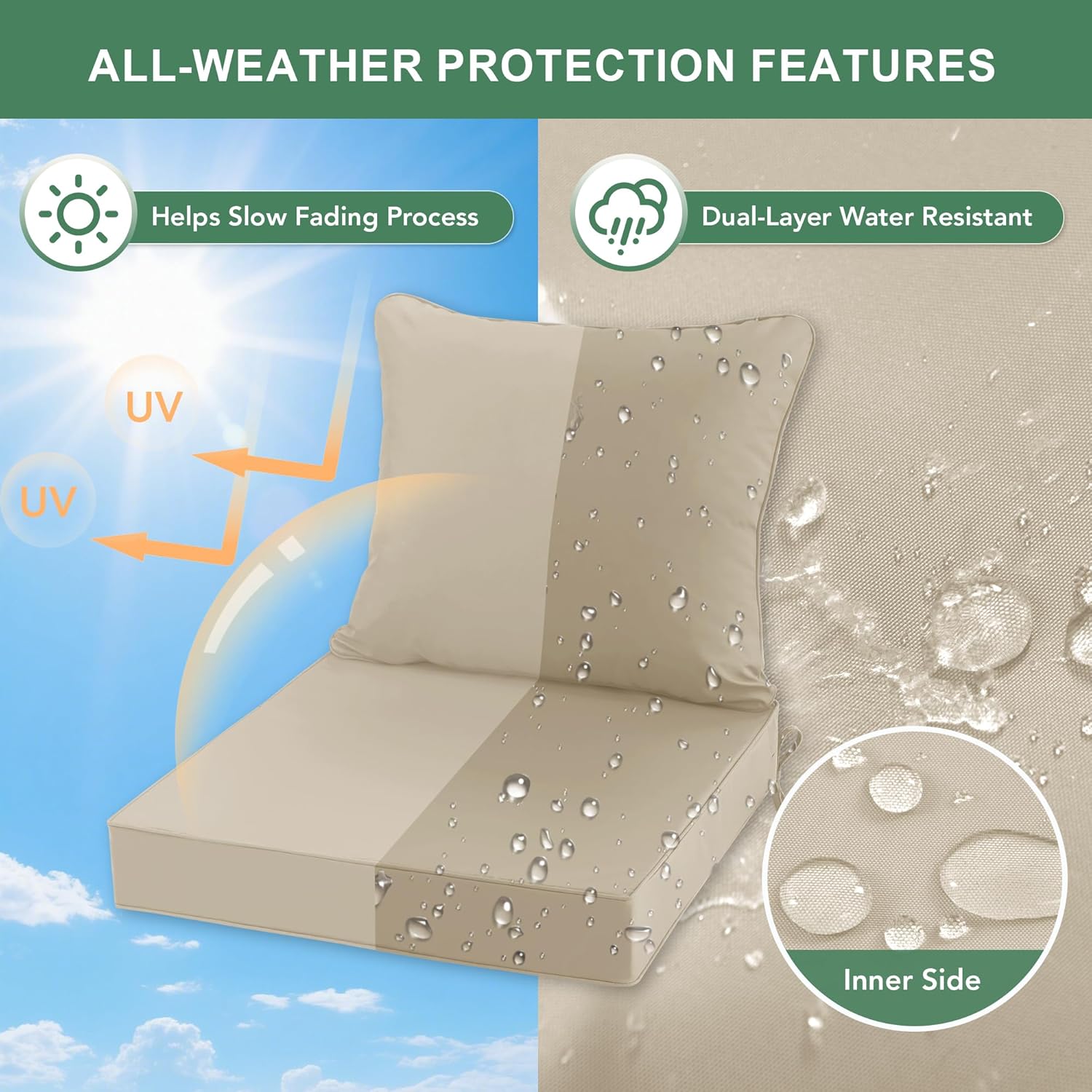 Set di 4 Cuscini per Sedie da  - Outdoor Furniture Cushions 24 X 24 recensione e prezzo