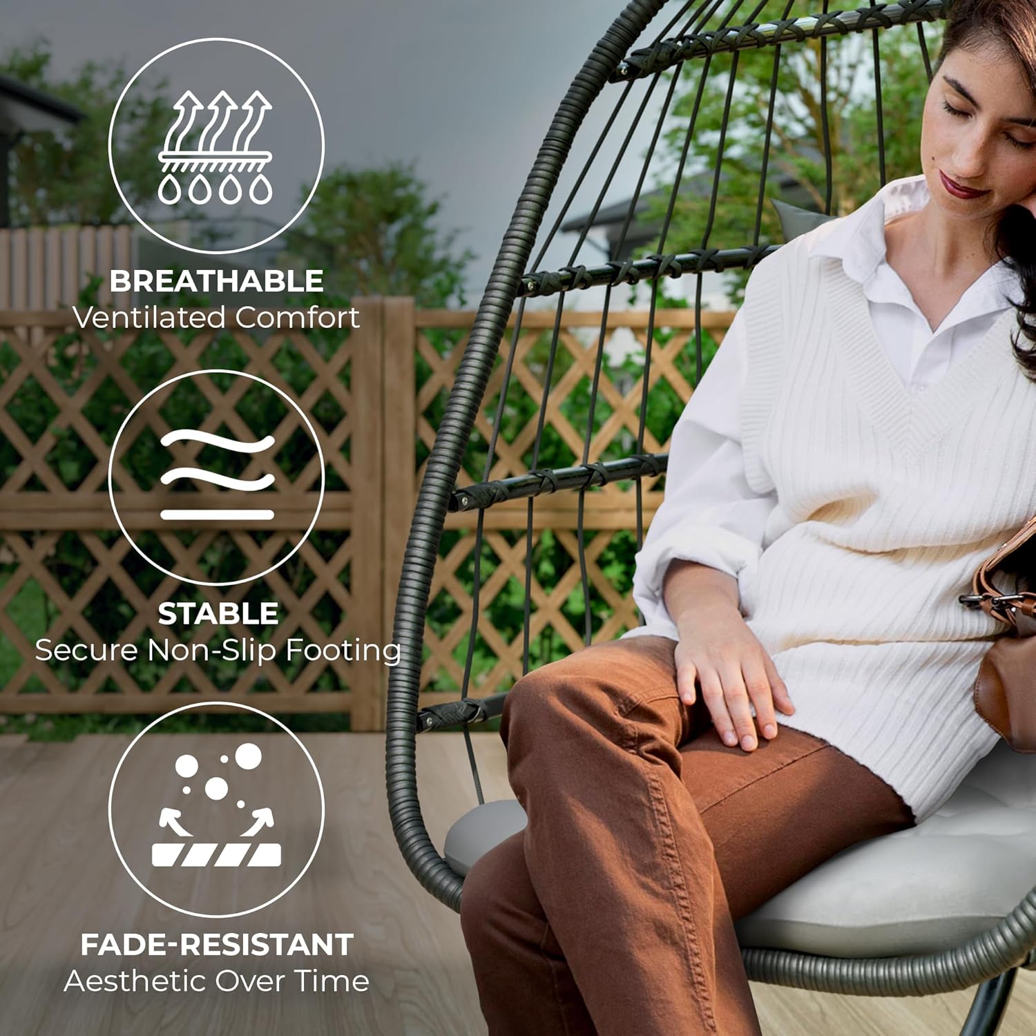 Sedia a dondolo sospesa con su - Hanging Egg Chair recensione e prezzo